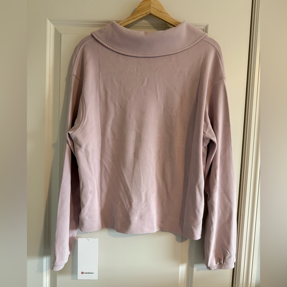 Lululemon Softstreme Pique Oversized LS Polo MINK pink size XS New - Picture 4 of 4